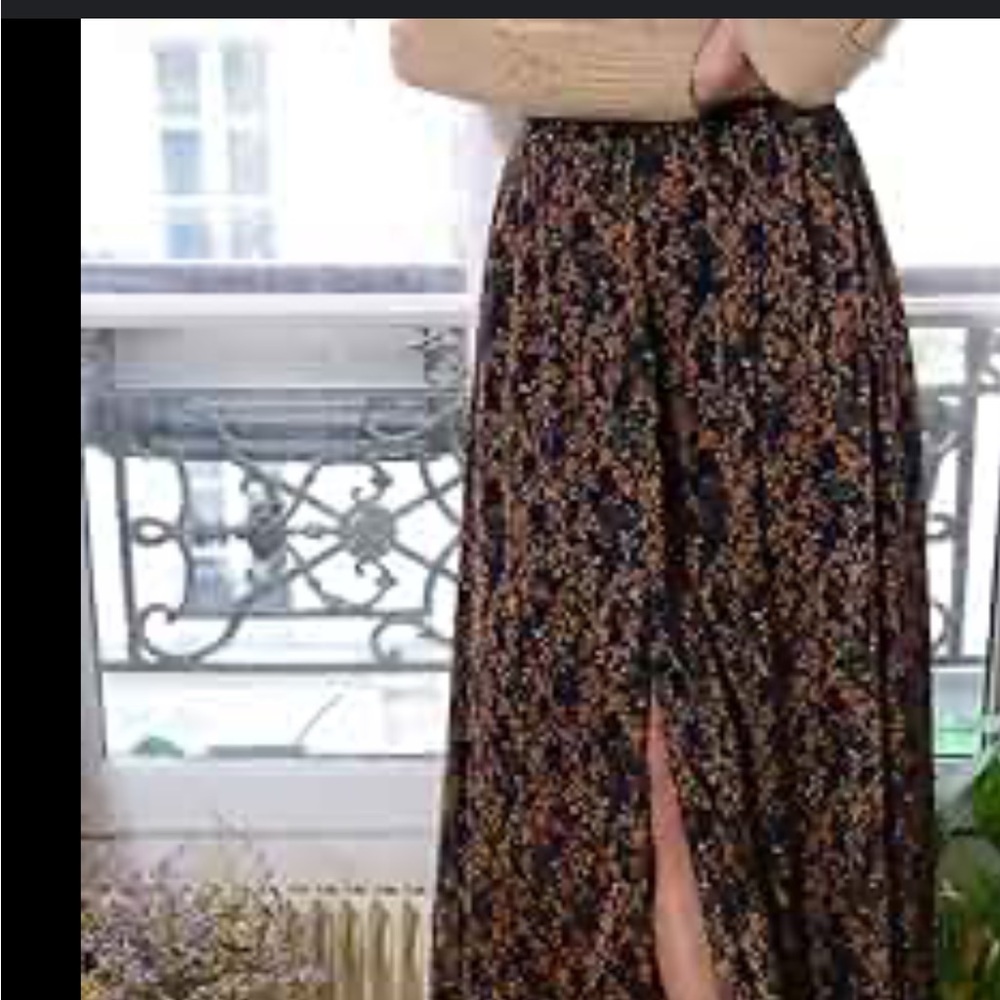 Floral Black Maxi Skirt